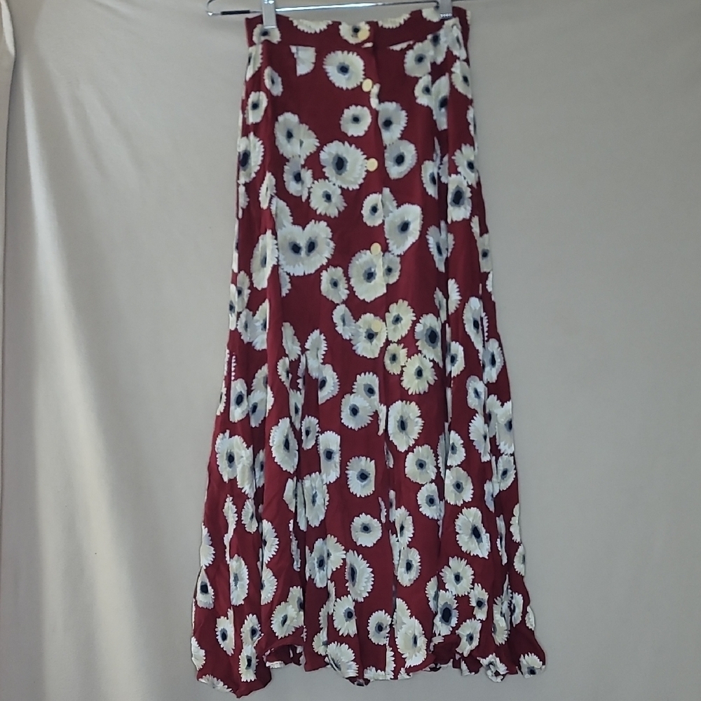 Vintage Sunflower 90s Button Up Maxi Skirt